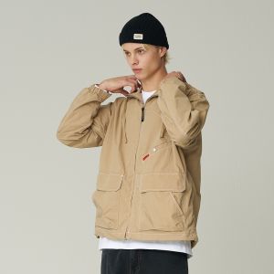 SUPERDRY 韓版 中性款 男女適穿 防風外套 長袖外套 Essential Wind Breaker 米