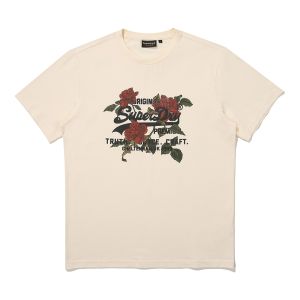 SUPERDRY 韓版 中性款 男女適穿 短袖T恤 短Tee 1985 Flower 象牙白