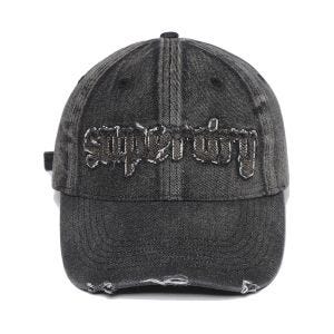 SUPERDRY 韓版 男女適用 老帽 棒球帽 Washed Denim Cap 黑