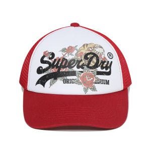 SUPERDRY 韓版 男女適用 卡車帽 Tiger Mesh Trucker 紅