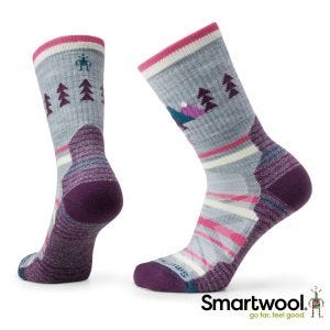 Smartwool 女 機能 戶外 全輕量 減震 星空 印花 中長襪 淺灰