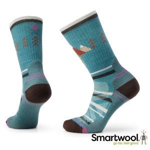 Smartwool 女 機能 戶外 全輕量 減震 星空 印花 中長襪 瀑布綠