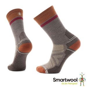 Smartwool 機能 戶外 全輕量 減震 中長襪-Winding Trail 灰褐