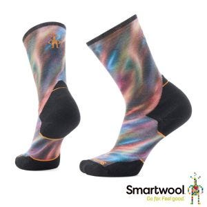 Smartwool 女 機能 越野跑 局部 輕量減震 中筒襪 中長襪-水爍光 黑色