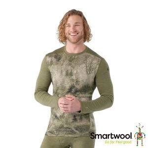 Smartwool 男Thermal 美麗諾羊毛圓領長袖 苔蘚綠森林