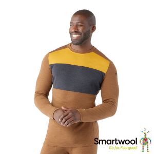 Smartwool 男Thermal 美麗諾羊毛圓領長袖-撞色 狐狸霧棕