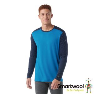 Smartwool 男 All-season 美麗諾羊毛 內著 長袖T  淺紺藍/海軍藍