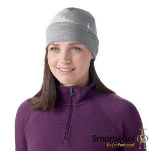 Smartwool Thermal  美麗諾羊毛 反摺 毛帽 霧森淺灰