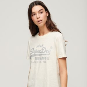 SUPERDRY 女裝 短袖T恤 Metallic VL Relaxed 奶油白