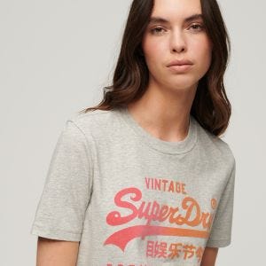 SUPERDRY 女裝 短袖T恤 Tonal VL Graphic Relaxed 冰川灰
