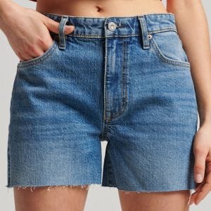 SUPERDRY 女裝 丹寧短褲 Vintage Mid Rise Cut Off 藍