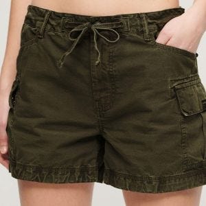 SUPERDRY 女裝 休閒短褲 工裝短褲 Cargo Short 橄欖綠