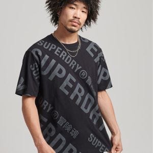 SUPERDRY 男裝 短Tee CODE CL AOP 黑