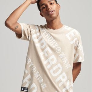 SUPERDRY 男裝 短Tee CODE CL AOP 灰