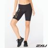 2XU 女 MCS高階 中腰跑步壓縮短褲 黑/金