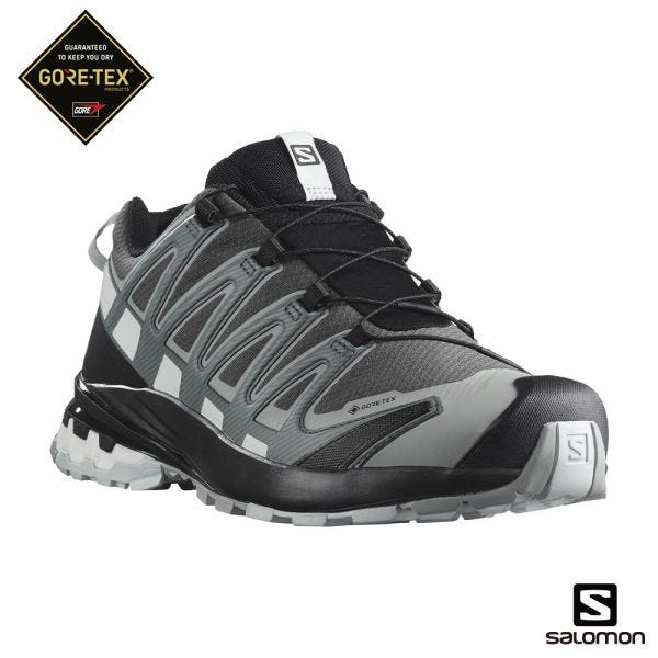 Salomon 男XA PRO 3D V8 Goretex 健野鞋磁灰/暴綠/白